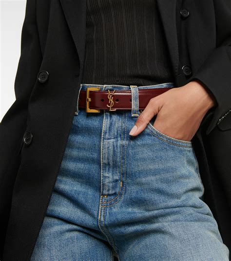 SAINT LAURENT Monogramme leather belt 